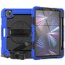 Mobigear SureGrip Xtreme Coque iPad Air 11 Pouces (2026) Coque arrière en Plastique rigide,Silicone + Porte-crayon + Bandoulière + Support Amovible - Dark Blue