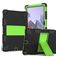 Mobigear ShieldStand Coque Samsung Galaxy Tab A8 10.5 (2021) Coque arrière en Plastique rigide,Silicone + Support Amovible - Noir / Vert