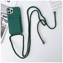 Mobigear Lanyard Card iPhone 15 Pro Coque avec cordon en Silicone et Porte-Cartes - Vert