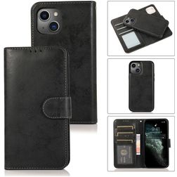 Mobigear Wallet Housse iPhone 13 Mini Etui avec Coque Détachable Porte-Monnaie - Noir