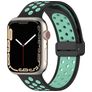 Mobigear Sport Plus Mag Bracelet Silicone Apple Watch Fermeture magnétique - 49/46/45/44 mm - Noir / Turquoise