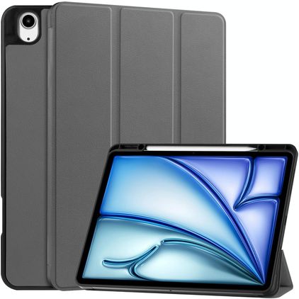 Mobigear Tri-Fold Coque iPad Air 13 Pouces (2026) Etui + Porte-crayon - Gris