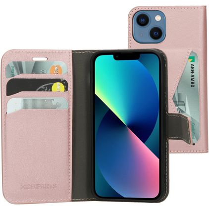 Mobiparts Classic Wallet Housse iPhone 13 Mini Etui Porte-Monnaie - Rose