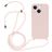 Mobigear Lanyard iPhone 14 Plus Coque avec cordon en Silicone - Sand Pink