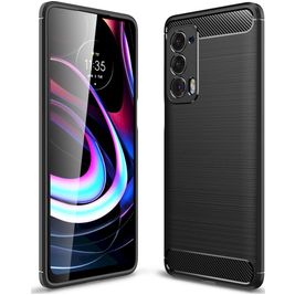 Mobigear Brushed Slim Coque Motorola Edge (2021) Coque arrière en TPU Souple - Noir