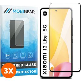 Mobigear Premium Xiaomi 12 Lite Verre trempé Protection d'écran - Compatible Coque (Lot de 3)