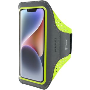 Mobiparts Comfort Fit Brassard Téléphone iPhone 14 Brassard Coque de Sport en Neoprène - Neon Green