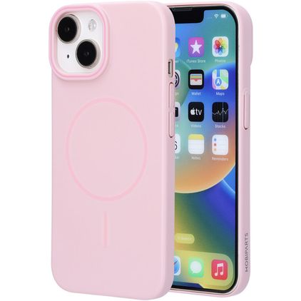 Mobiparts Slim Line Coque iPhone 15 MagSafe Coque arrière Rigide - Blush Pink