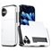 Mobigear Card Coque iPhone 18 Coque arrière Rigide Anti-Chocs avec Porte-Cartes - Blanc