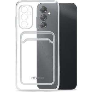 Mobilize Gelly Card Coque Transparente Samsung Galaxy A34 Coque arrière en TPU Souple avec Porte-Cartes - Transparent