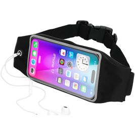 Mobiparts Comfort Fit Belt Brassard Téléphone iPhone 17 Ceinture Coque de Sport en Neoprène - Noir