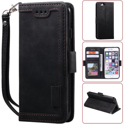 Mobigear Two Tone Housse iPhone SE (2022) Etui Porte-Monnaie - Noir