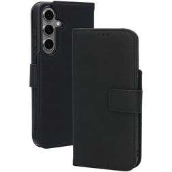 Mobiparts Wallet Housse Samsung Galaxy S24 FE MagSafe Etui en Cuir Véritable Porte-Monnaie - Noir