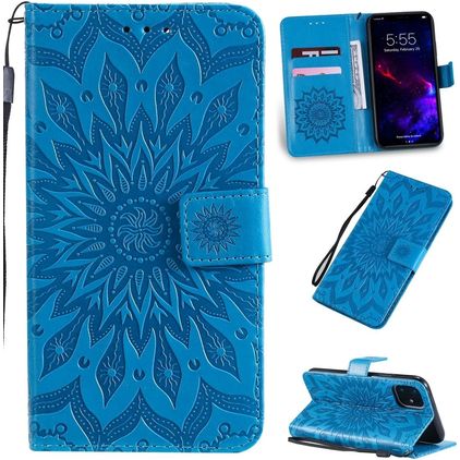 Mobigear Sunflower Housse iPhone 11 Etui Porte-Monnaie - Bleu