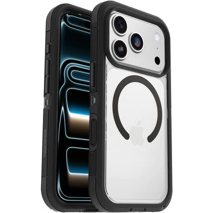 OtterBox Defender Pro XT iPhone 17 Pro MagSafe Plastique rigide Coque arrière Antichoc - Transparent / Noir