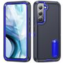 Mobigear Rugged Stand Samsung Galaxy S23 Plastique rigide Coque arrière Antichoc avec béquille - Bleu foncé