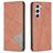Mobigear Rhombus Slim Housse Samsung Galaxy S25 Etui - Marron