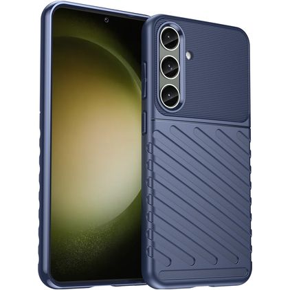Mobigear Groove Samsung Galaxy S24 Plus TPU souple Coque arrière - Bleu