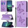 Mobigear Butterfly Housse Nokia 1.4 Etui Porte-Monnaie - Violet