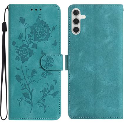 Mobigear Flowers Housse Samsung Galaxy A17 Etui Porte-Monnaie - Vert