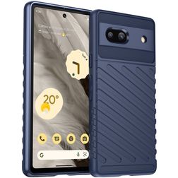 Mobigear Groove Coque Google Pixel 7a Coque arrière en TPU Souple - Bleu