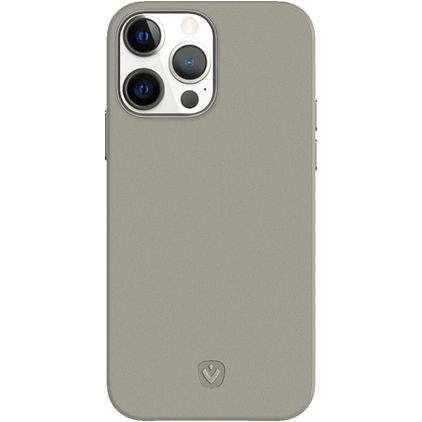 Valenta Snap Luxe Coque iPhone 13 Pro Coque arrière en Cuir Véritable - Gris