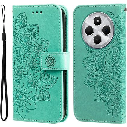 Mobigear Flowers Xiaomi Redmi 14C Étui Portefeuille - Vert