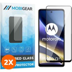 Mobigear Premium Motorola Moto G31 Verre trempé Protection d'écran - Compatible Coque - Noir (Lot de 2)