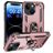 Mobigear Armor Ring Coque iPhone 15 Coque arrière Rigide Anti-Chocs avec Anneau-Support - Rose doré
