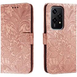 Mobigear Flowers Housse HONOR 200 Lite Etui Porte-Monnaie - Rose doré