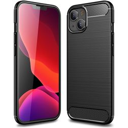 Mobigear Brushed Slim Coque iPhone 14 Coque arrière en TPU Souple - Noir