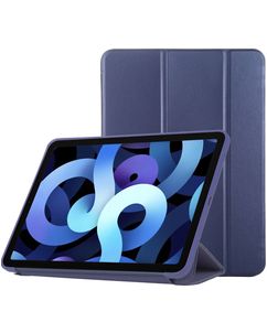Mobigear Tri-Fold Gel Coque iPad Air 4 (2020) Etui en TPU,Similicuir - Dark Blue