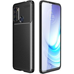 Mobigear Racing Coque Motorola Moto G60 Coque arrière en TPU Souple - Noir
