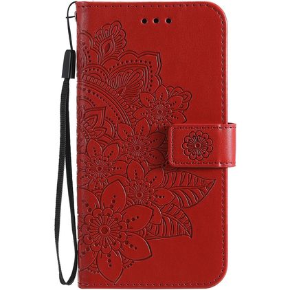 Mobigear Flowers Housse OPPO A54 5G Etui Porte-Monnaie - Rouge
