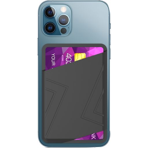 Mobigear Wallet Pouch - Porte Cartes en en Silicone - 2 Cartes - Compatible MagSafe - Noir