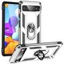 Mobigear Armor Ring Google Pixel 6a Plastique rigide Coque arrière Antichoc avec bague de maintien - Argent