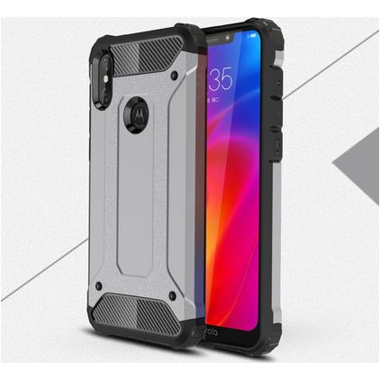 Mobigear Outdoor Coque Motorola One Power Coque arrière Rigide Anti-Chocs - Gris