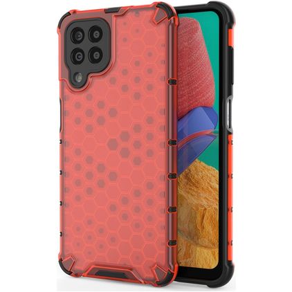 Mobigear Honeycomb Samsung Galaxy M33 Plastique rigide Coque arrière Antichoc - Rouge