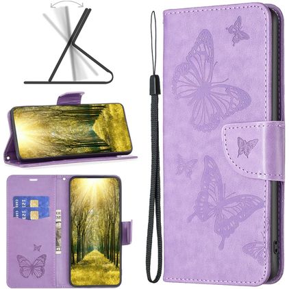 Mobigear Butterfly Housse Xiaomi Redmi Note 11E Etui Porte-Monnaie - Violet