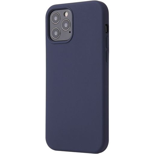 Mobigear Rubber Touch Coque iPhone 12 Coque arrière en Silicone - Dark Blue
