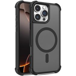 Mobigear Armor Shield Coque iPhone 16 Pro MagSafe Coque arrière Rigide - Noir