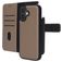 Mobiparts Housse iPhone 17 Etui avec Coque Détachable en Cuir Véritable Porte-Monnaie - Taupe