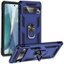 Mobigear Armor Ring Coque Google Pixel 7 Pro Coque arrière Rigide Anti-Chocs avec Anneau-Support - Bleu