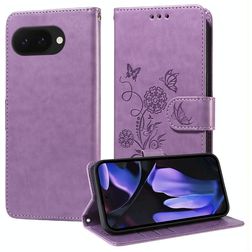 Mobigear Flowers Housse Google Pixel 9a Etui Porte-Monnaie - Violet