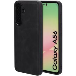 Mobiparts Classic Coque Samsung Galaxy A56 MagSafe Coque arrière en TPU,Similicuir - Graphite Black