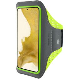 Mobiparts Comfort Fit Brassard Téléphone Samsung Galaxy S22 Brassard Coque de Sport en Neoprène - Neon Green