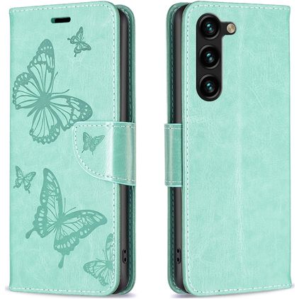 Mobigear Butterfly Housse Samsung Galaxy S24 Plus Etui Porte-Monnaie - Vert