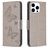 Mobigear Butterfly Housse iPhone 16 Pro Max Etui Porte-Monnaie - Gris