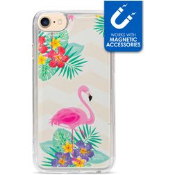 My Style Magneta Coque iPhone 8 Coque arrière en TPU Souple - Flamingo