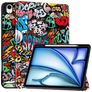 Mobigear Tri-Fold iPad Air 13 pouces (2026) Étui + Porte-stylet - Graffiti